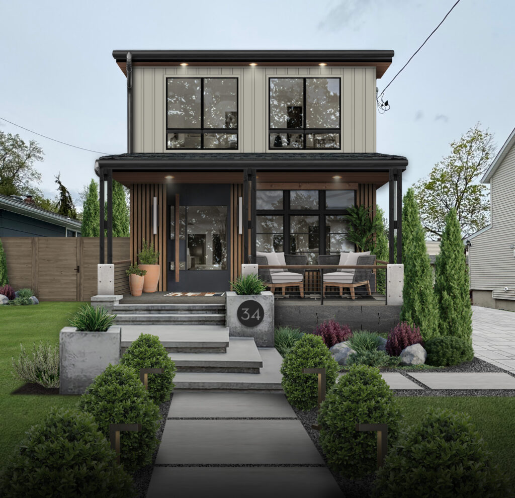 contemporary house with industrial accents