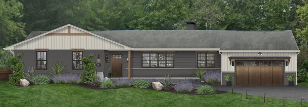 gray and off white ranch